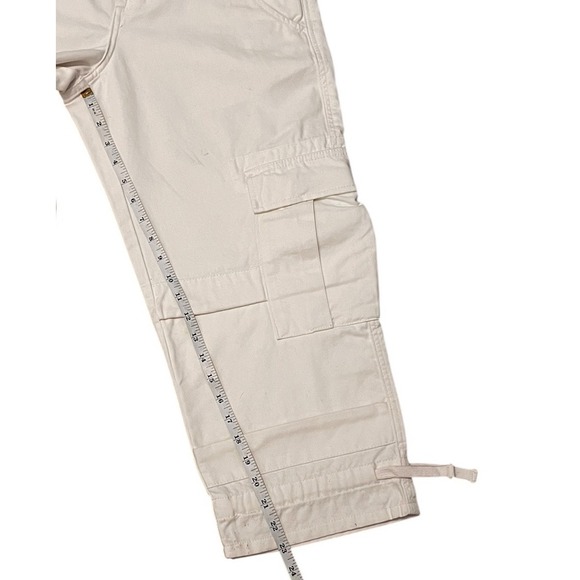 Sundance White Cargo Utility‎ Crop Pants 100% Cotton Sz 6 - Picture 12 of 16